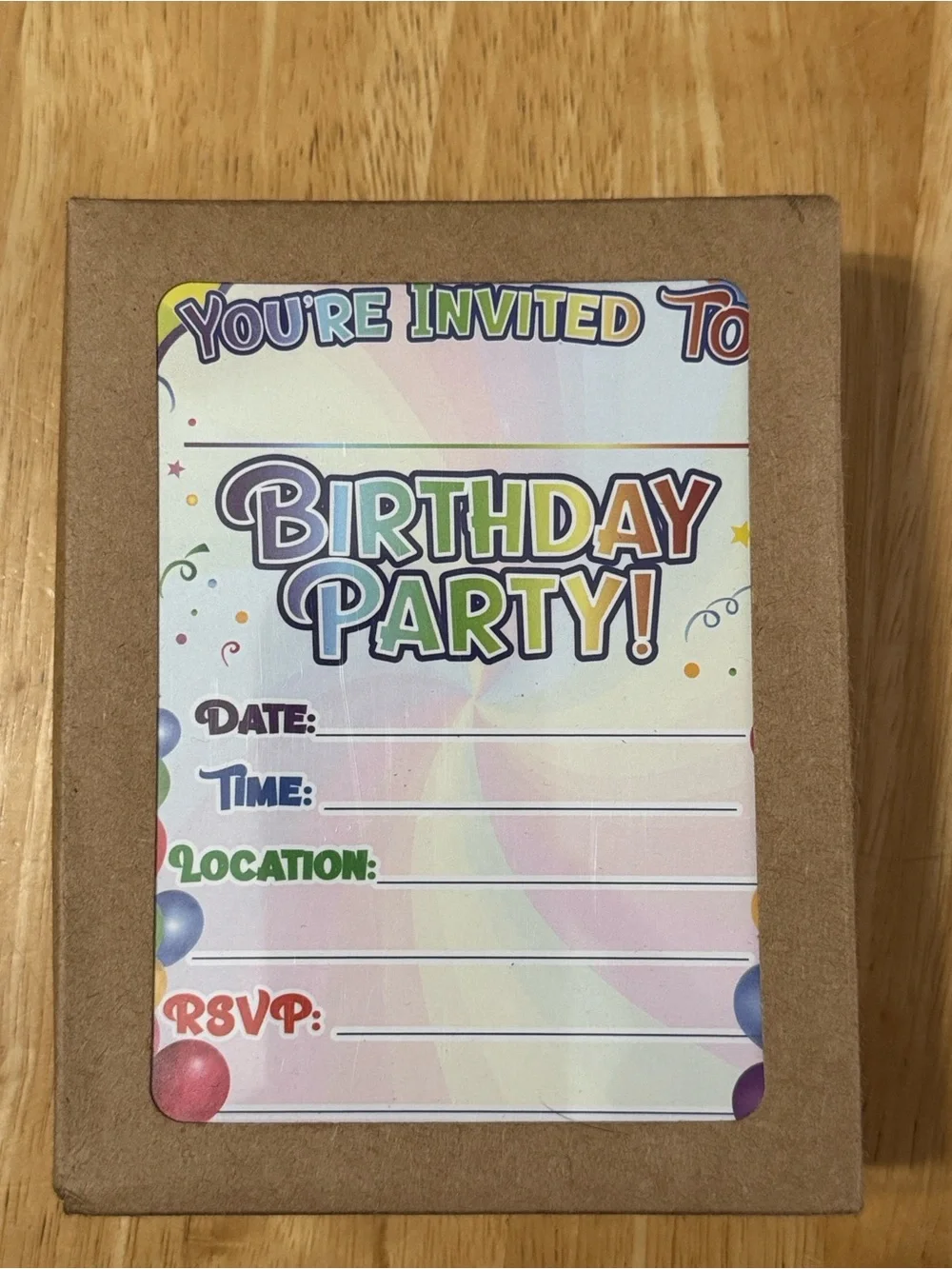 Birthday Party Invitations 2 pk Set - Multicolor 50 total